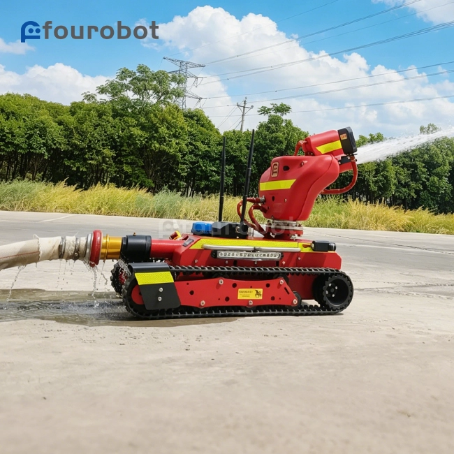 Fire Robot throwing water